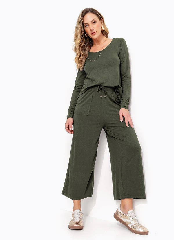 Quintess - Blusa Verde em Malha de Viscose