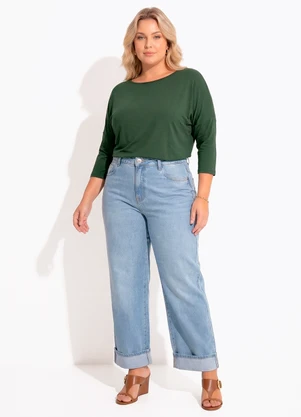 Quintess - Blusa Verde em Malha de Viscose - QUINTESS