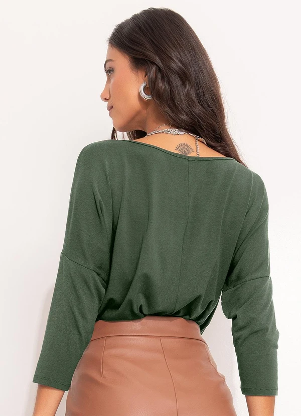 Quintess - Blusa Verde em Malha de Viscose 3