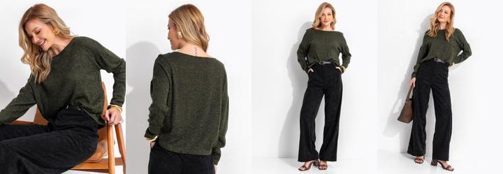 Blusa Verde em Malha Tric�