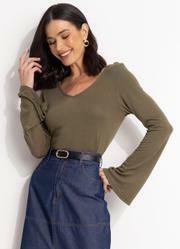 Blusa Verde em Malha Tricot