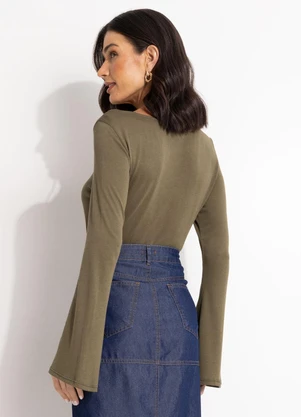 Quintess - Blusa Verde em Malha Tricot - QUINTESS