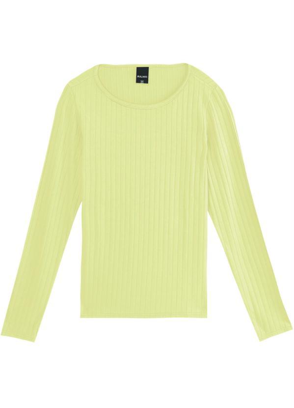 Malwee - Blusa Verde em Viscose Canelada Feminino