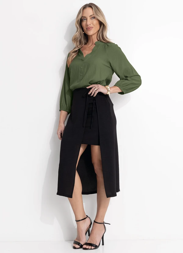 Quintess - Blusa Verde em Viscose Plana 3