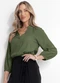 Quintess - Blusa Bege em Viscose Plana - variação: Verde