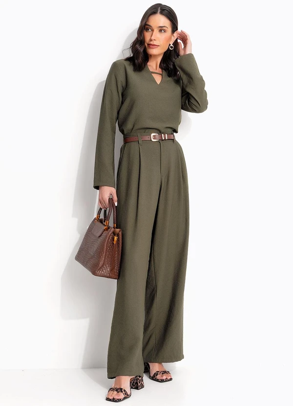 Quintess - Blusa Verde Escuro em Tecido de Alfaiataria 6