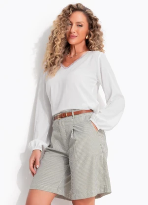 Quintess - Blusa Verde Menta em Viscose Plana - QUINTESS