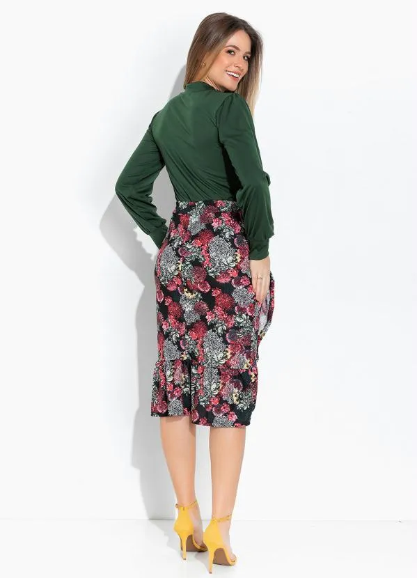 Rosalie - Blusa Verde Militar com Gola 4