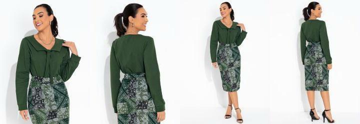Blusa Verde Militar com Gola