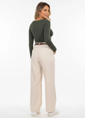 Quintess - Blusa Verde Militar em Malha de Viscose - QUINTESS