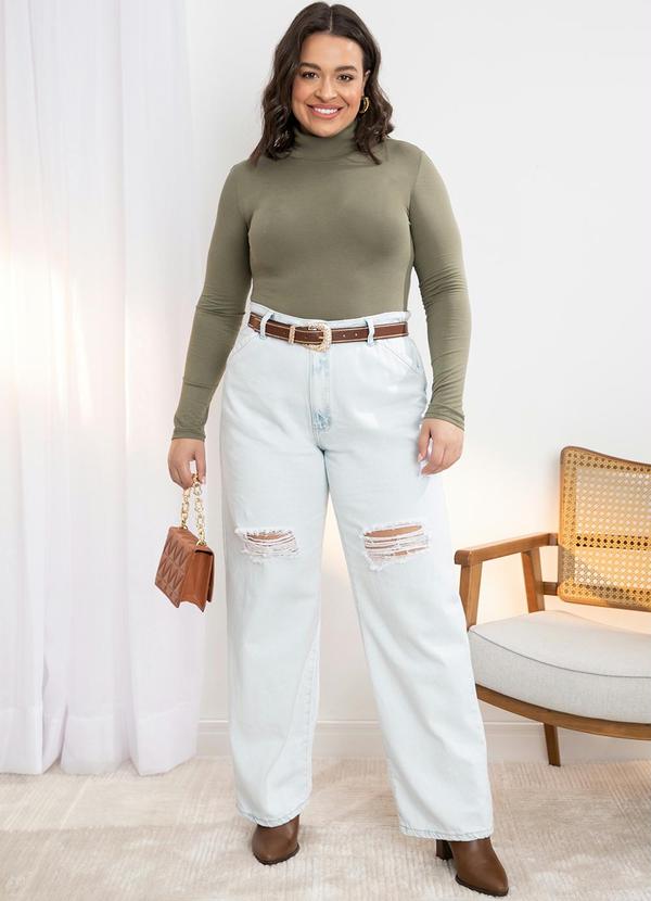 Quintess - Blusa Verde Militar Justinha com Gola Alta 6