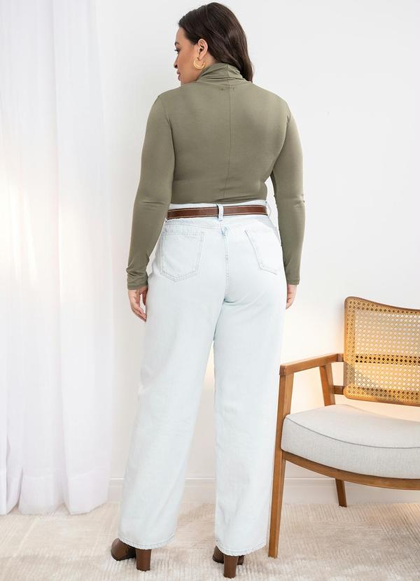 Quintess - Blusa Verde Militar Justinha com Gola Alta 5