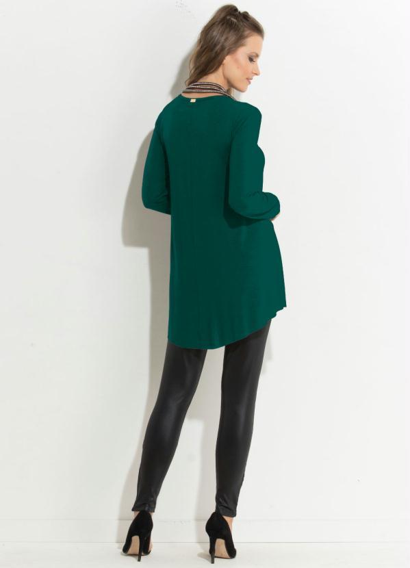 Quintess - Blusa Verde Modelo Mullet com Mangas Longas 4