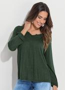 BLUSA (VERDE MUSGO) SOLTINHA MANGAS 7/8