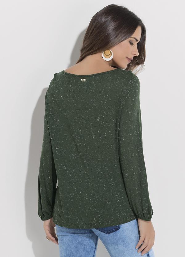Quintess - Blusa Verde Musgo Soltinha Mangas 7/8 2