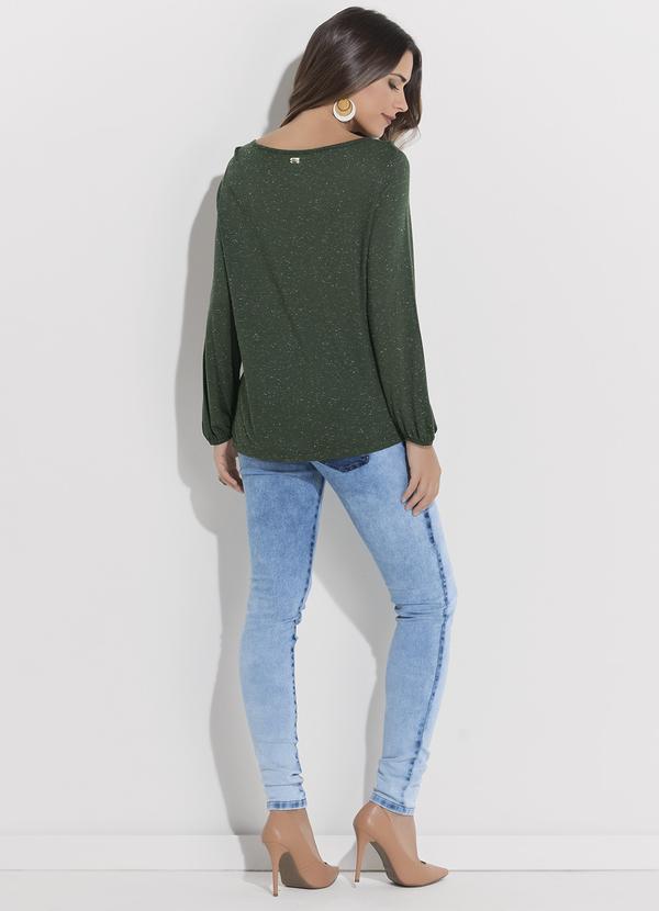 Quintess - Blusa Verde Musgo Soltinha Mangas 7/8 4