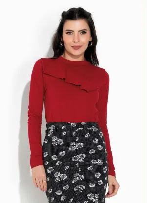 Rosalie - Blusa Vermelha com Gola Alta - ROSALIE