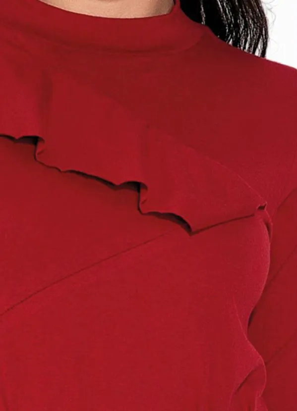 Rosalie - Blusa Vermelha com Gola Alta 3