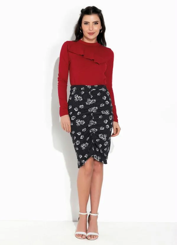 Rosalie - Blusa Vermelha com Gola Alta 4