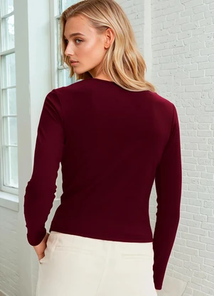 bonprix - Blusa Vermelha em Canelado - BONPRIX