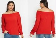 Blusa Vermelha em Malha de Viscose
