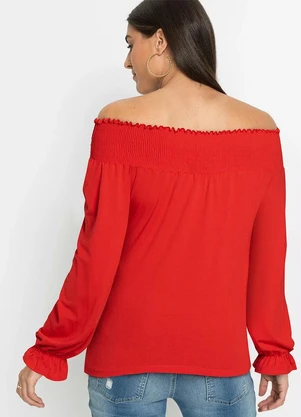bonprix - Blusa Vermelha em Malha de Viscose - BONPRIX