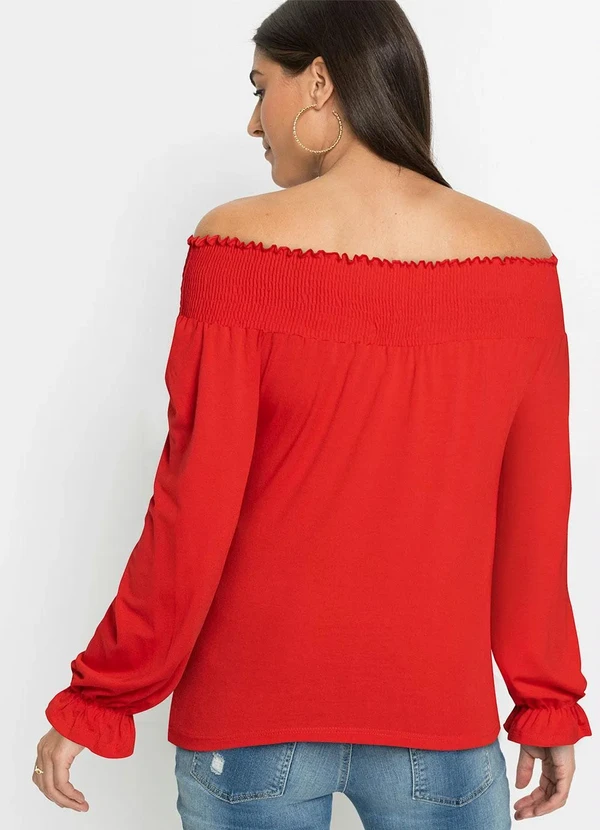 bonprix - Blusa Vermelha em Malha de Viscose 2