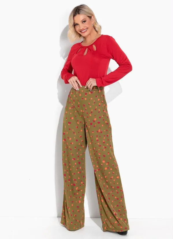 Moda Pop - Blusa Vermelho com Recortes Vazados 4