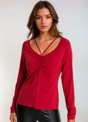 Blusa Vermelho em Malha de Viscose