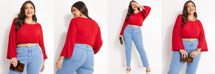 Blusa Vermelho em Malha Flam