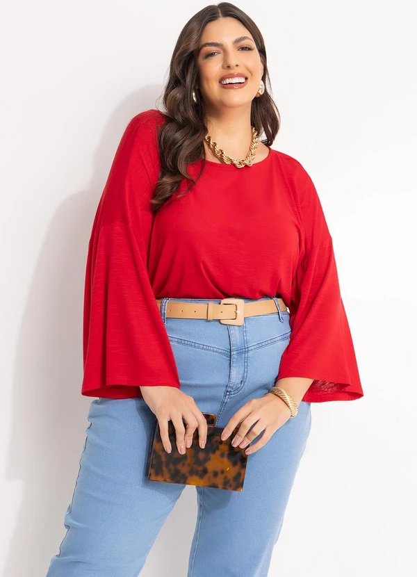 Marguerite - Blusa Vermelho em Malha Flamê 4