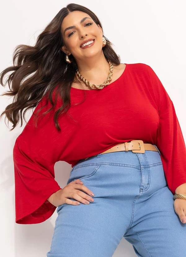 Marguerite - Blusa Vermelho em Malha Flamê 5