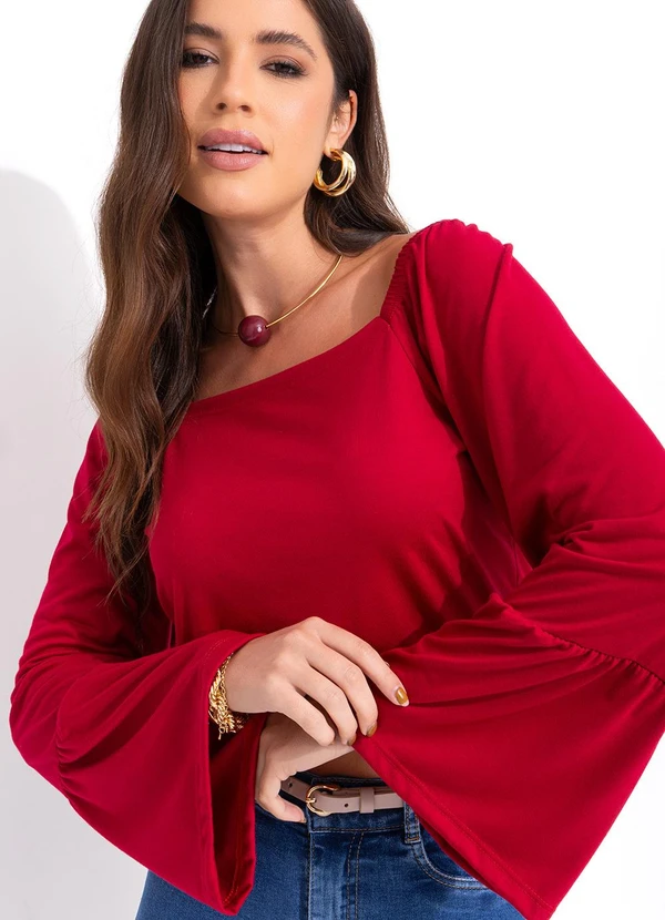 Bimini - Blusa Vermelho em Poliviscose 2