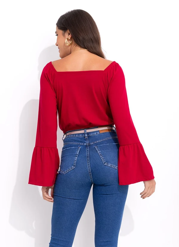 Bimini - Blusa Vermelho em Poliviscose 4