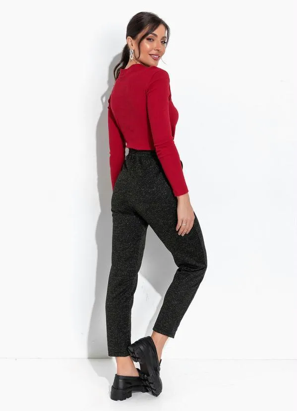 Moda Pop - Blusa Vermelho em Ribana Canelada 4