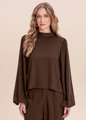 Angel - Blusa Viscose Essentials Marrom - ANGEL
