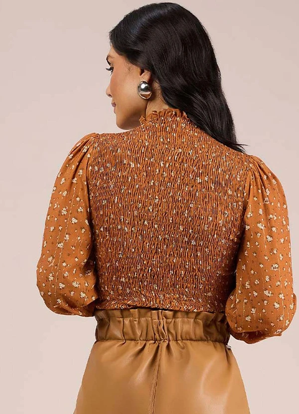 Angel - Blusa Viscose Estampada Marrom 2