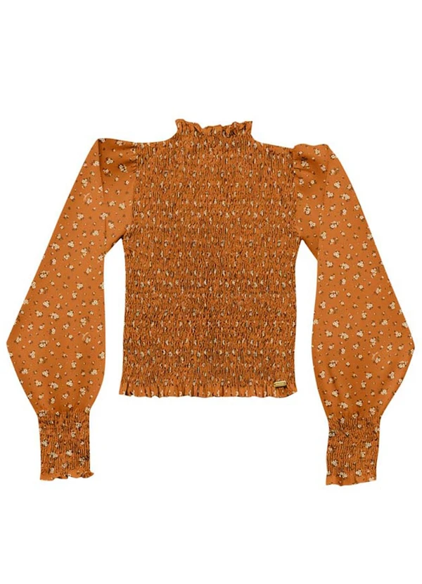 Angel - Blusa Viscose Estampada Marrom 4