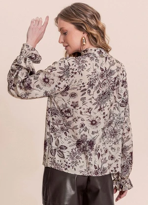 Angel - Blusa Viscose Estampada Bordo - ANGEL
