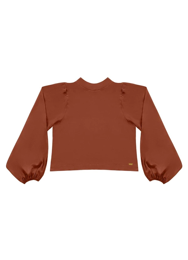 Angel - Blusa Viscose Manga Longa Essential Marrom 4