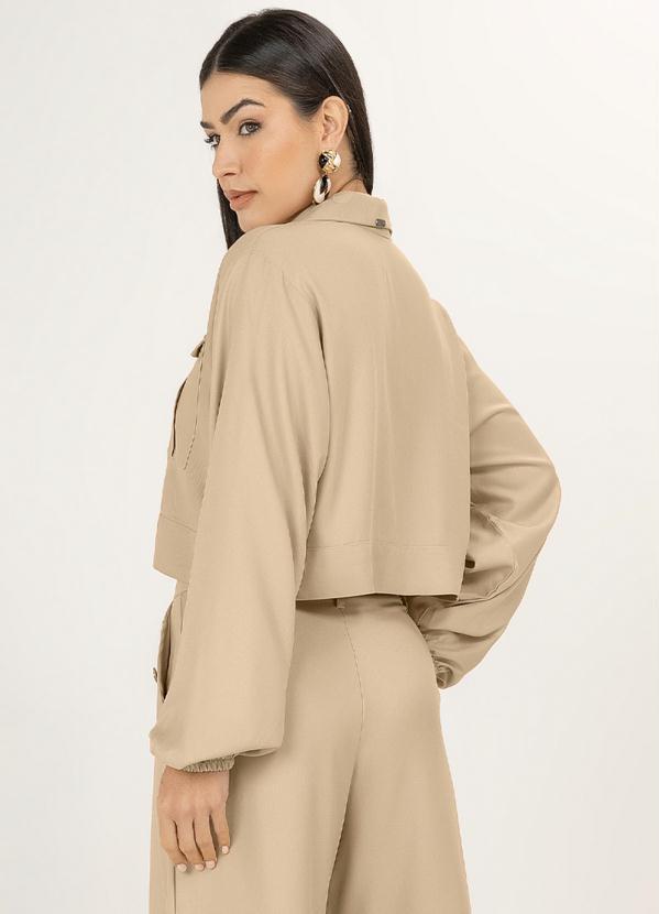 Angel - Blusa Viscose Manga Longa Bege 2