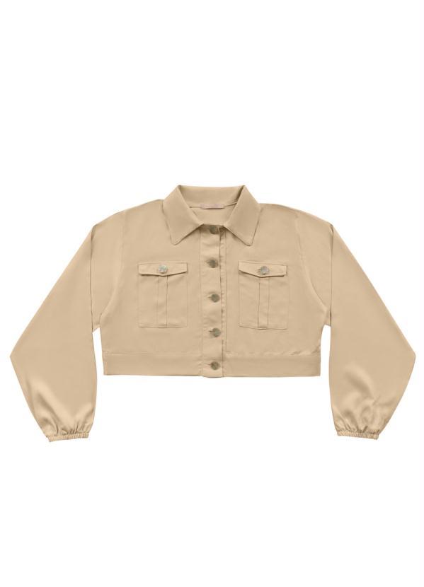 Angel - Blusa Viscose Manga Longa Bege 3