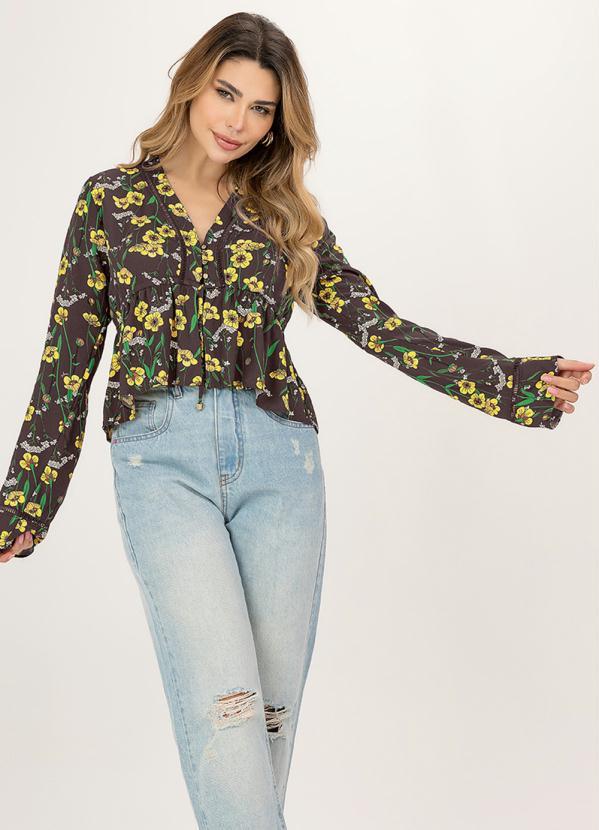 Angel - Blusa Viscose Manga Longa Estampado 1