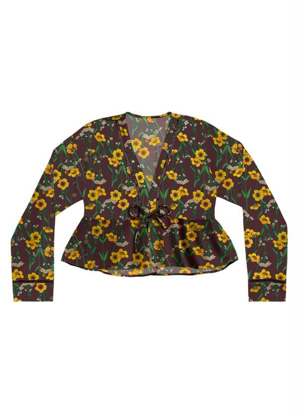 Angel - Blusa Viscose Manga Longa Estampado 3