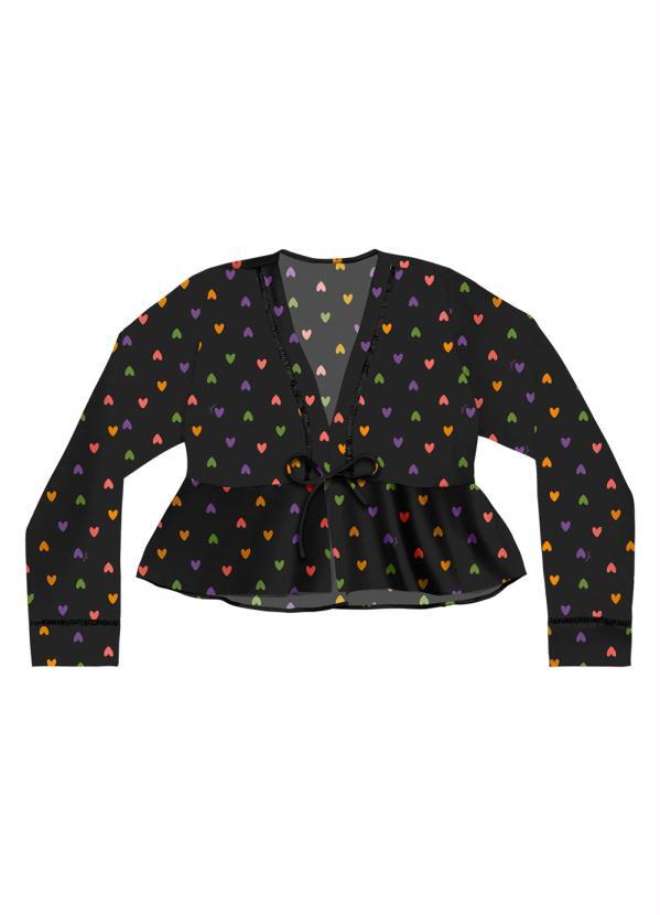 Angel - Blusa Viscose Manga Longa Estampado