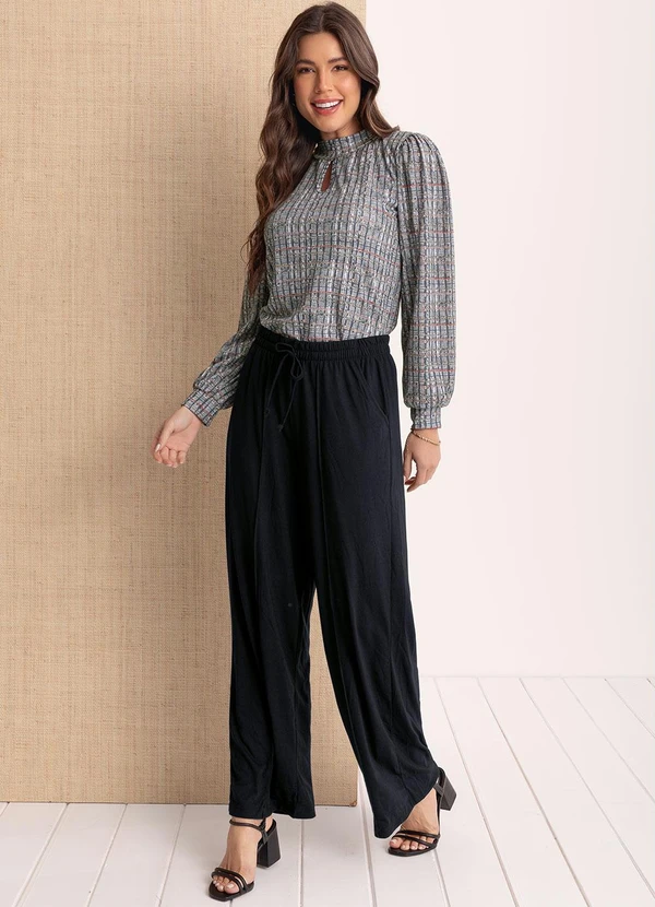 Moda Pop - Blusa Xadrez Color com Gota no Decote 3