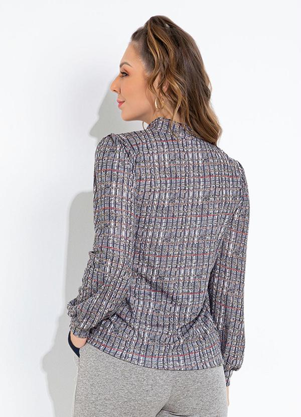 Moda Pop - Blusa Xadrez Color com Gota no Decote 6