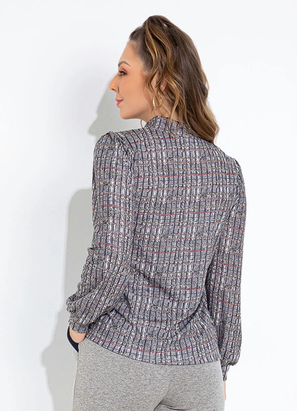 Moda Pop - Blusa Xadrez Color com Gota no Decote 6