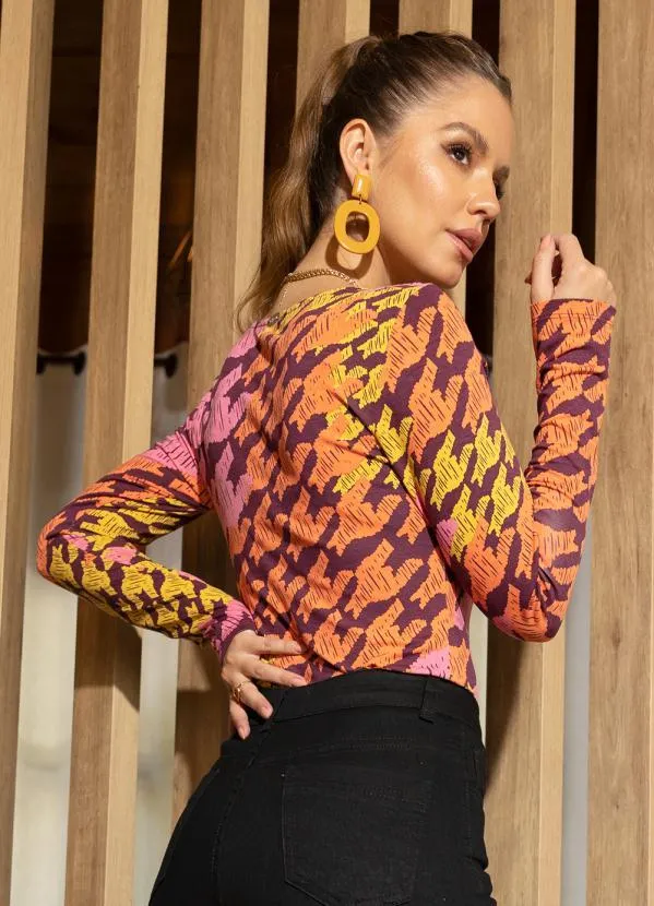 Quintess - Blusa Xadrez Color com Recorte no Busto 2