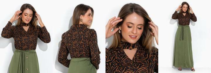 Blusa Zebra com Gola